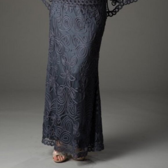 Soulmates 1506 Sleeveless Soutache Lace Formal 3 PC Set Dress Navy color - Picture 4 of 9